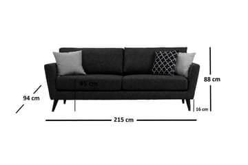 Mangia 3-sits Bäddsoffa 93x178 cm i Tyg - Antracit - Möbler - Soffa - Bäddsoffa - 3 sits bäddsoffa