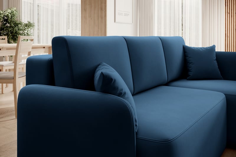 3-sits Soffa med Divan Hadson - Blå - Möbler - Soffa - Sammetssoffa