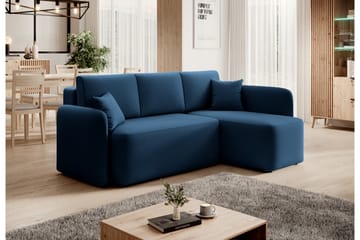 3-sits Soffa med Divan Hadson - Blå - Möbler - Soffa - Sammetssoffa