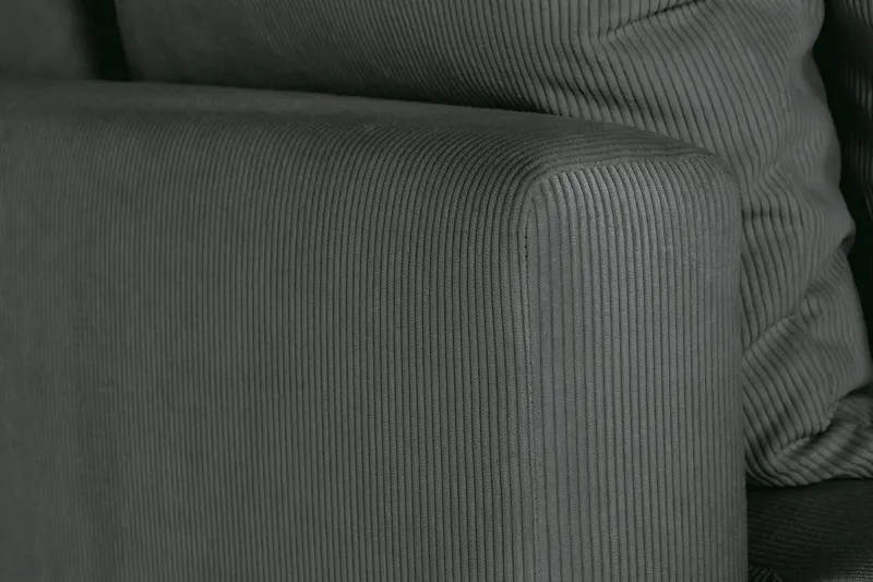 Menard 3-sits Djup Manchestersoffa - Grå - Möbler - Soffa - 3 sits soffa