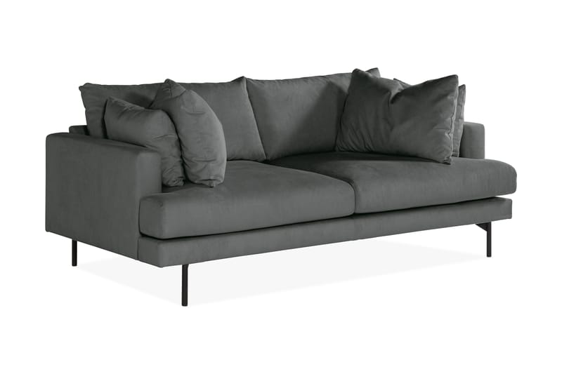 Menard 3-sits Djup Manchestersoffa - Grå - Möbler - Soffa - 3 sits soffa
