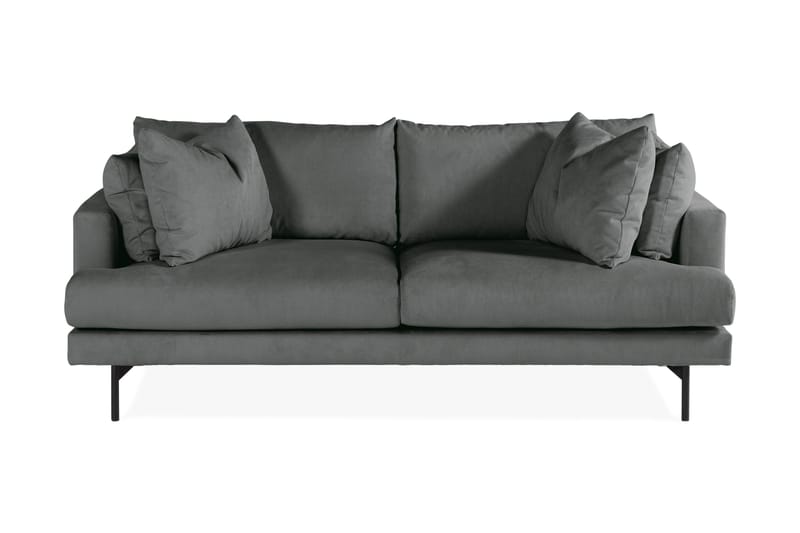 Menard 3-sits Djup Manchestersoffa - Grå - Möbler - Soffa - 3 sits soffa