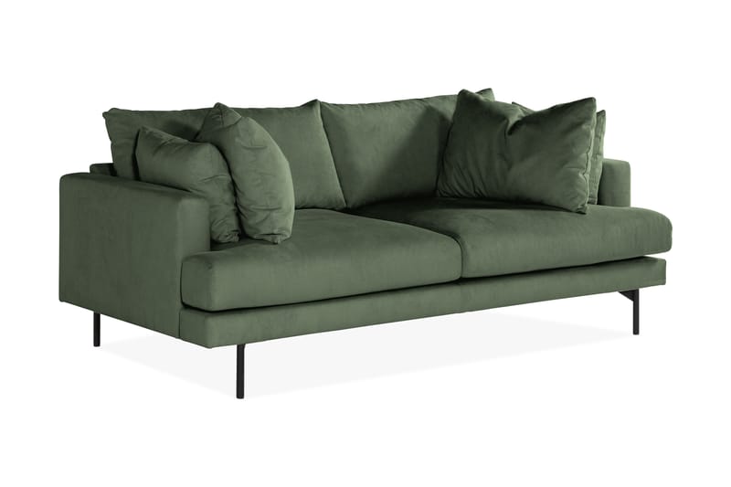 Menard 3-sits Djup Manchestersoffa - Grön - Möbler - Soffa - 3 sits soffa