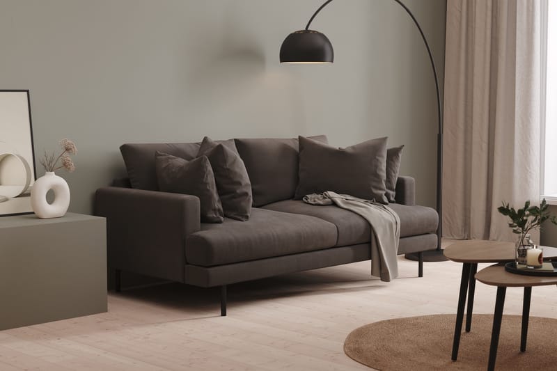 Menard 3-sits Djup Manchestersoffa - Mörkgrå - Möbler - Soffa - 3 sits soffa