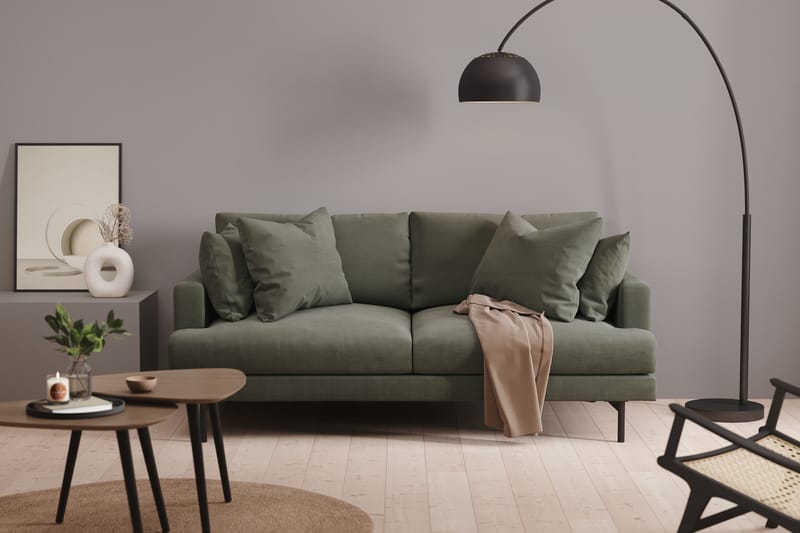 Menard 3-sits Djup Manchestersoffa - Mörkgrön - Möbler - Soffa - 3 sits soffa