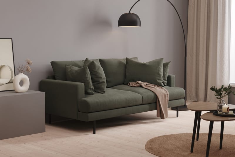 Menard 3-sits Djup Manchestersoffa - Mörkgrön - Möbler - Soffa - 3 sits soffa