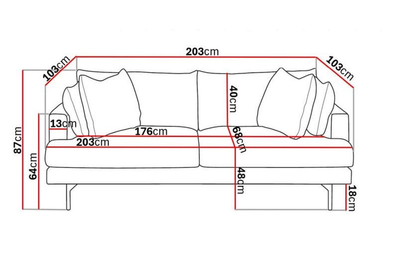 Menard 3-sits Djup Soffa i Bouclé - Vit - Möbler - Soffa - 3 sits soffa