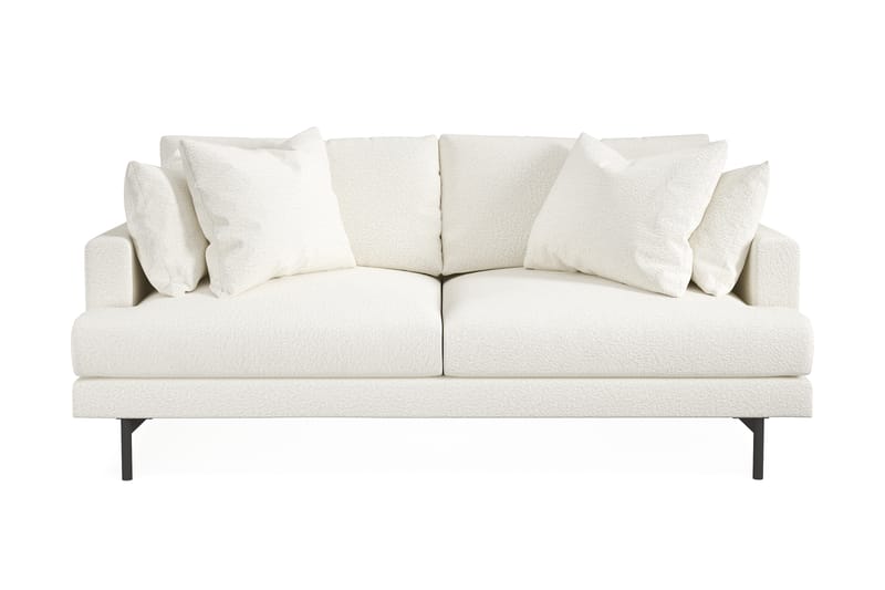 Menard 3-sits Djup Soffa i Bouclé - Vit - Möbler - Soffa - 3 sits soffa