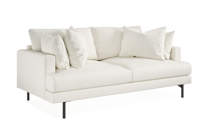 Menard 3-sits Djup Soffa i Bouclé - Vit - Möbler - Soffa - 3 sits soffa