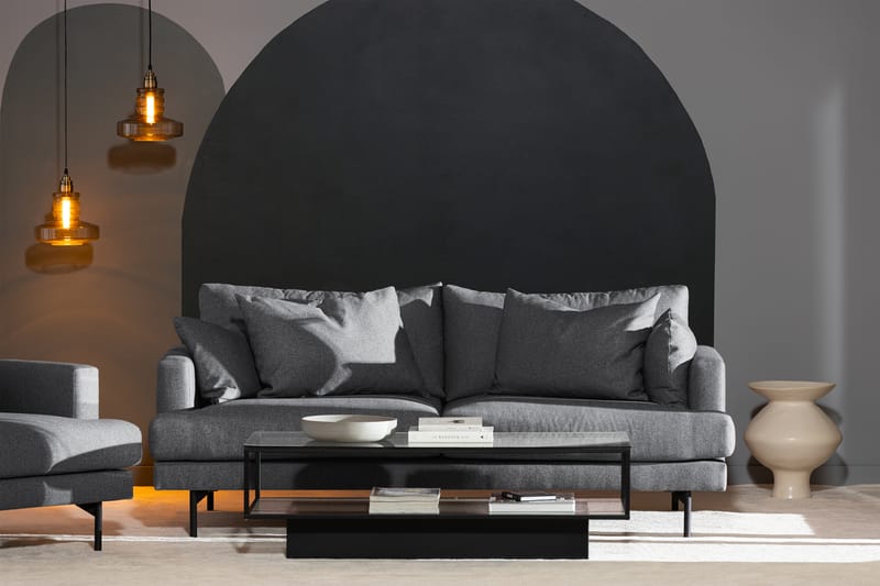 Menard 3-sits Djup Tygsoffa - Mörkgrå - Möbler - Soffa - 3 sits soffa