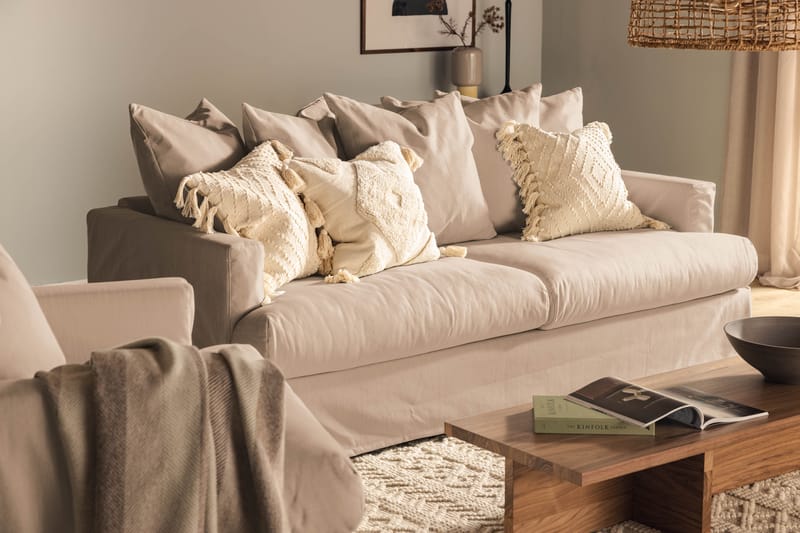 Menard 3-sits Tygsoffa - Beige - Möbler - Soffa - 3 sits soffa