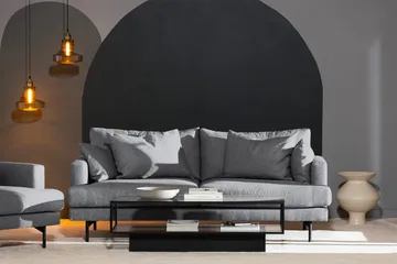 Menard 3-sits Tygsoffa - Grå - Möbler - Soffa - 3 sits soffa