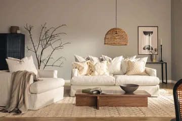 Menard 3-sits Tygsoffa - Ljusgrå - Möbler - Soffa - 3 sits soffa