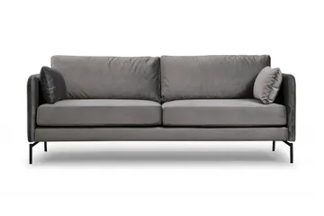 Mezonzo 3-sits Sammetssoffa 217 cm med Höga Ben - Grå - Möbler - Soffa - 3 sits soffa