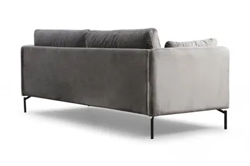 Mezonzo 3-sits Sammetssoffa 217 cm med Höga Ben - Grå - Möbler - Soffa - 3 sits soffa