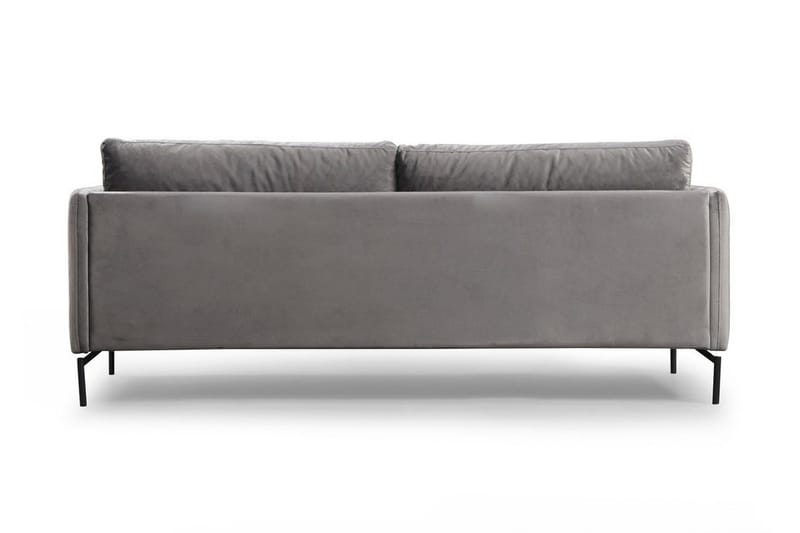 Mezonzo 3-sits Sammetssoffa 217 cm med Höga Ben - Grå - Möbler - Soffa - 3 sits soffa