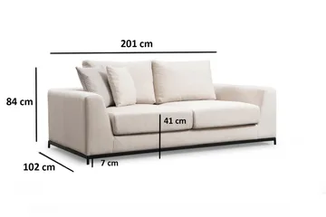 Mezonzo 3-sits Soffa - Beige - Möbler - Soffa - 3 sits soffa
