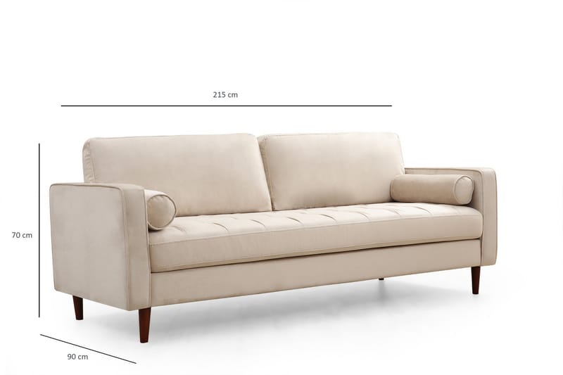 Mirrilnesh Soffa 3-sits - Beige - Möbler - Soffa - 3 sits soffa