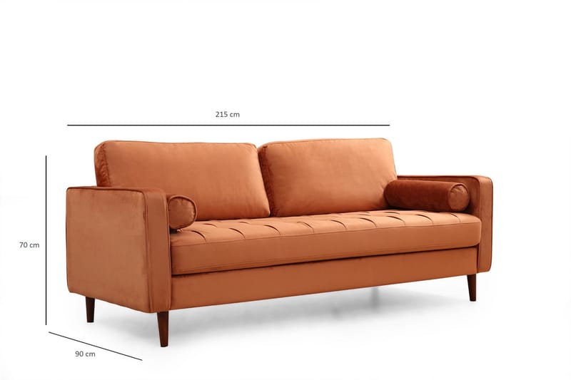 Mirrilnesh Soffa 3-sits - Orange - Möbler - Soffa - 3 sits soffa
