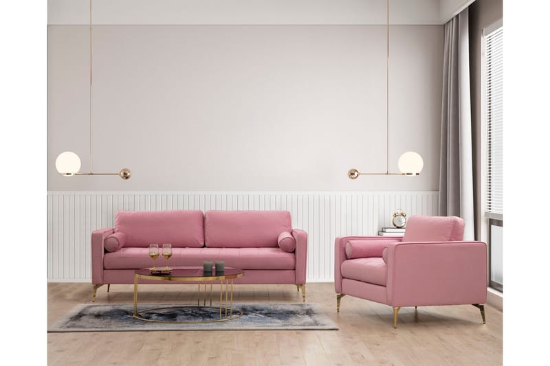 Mirrilnesh Soffa 3-sits - Rosa - Möbler - Soffa - 3 sits soffa