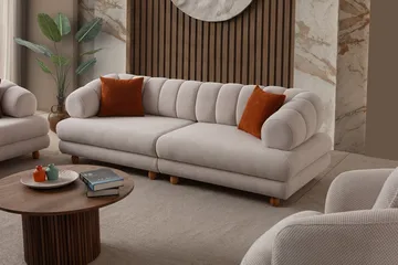 Munemori 3-sits Soffa 240x80x95 cm - Beige - Möbler - Soffa - 3 sits soffa