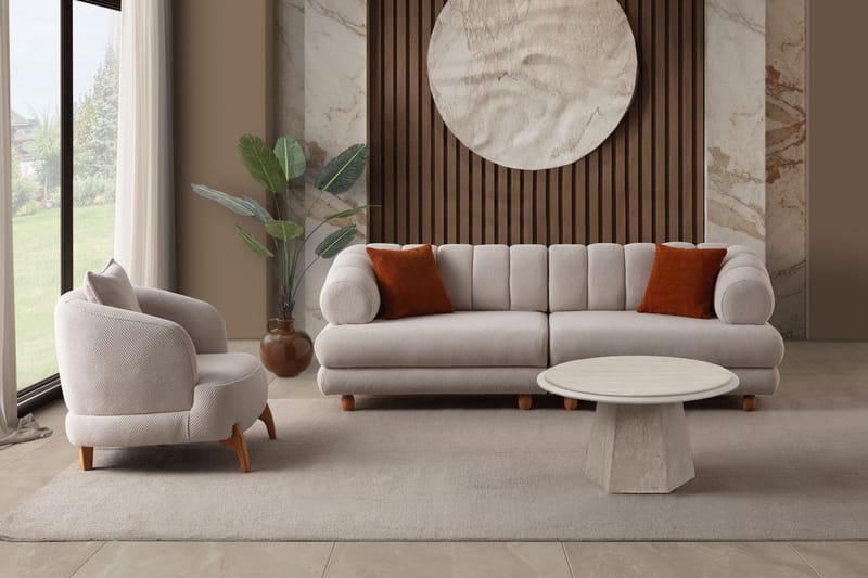 Munemori 3-sits Soffa 240x80x95 cm - Beige - Möbler - Soffa - 3 sits soffa