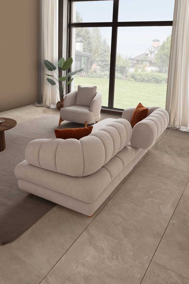 Munemori 3-sits Soffa 240x80x95 cm - Beige - Möbler - Soffa - 3 sits soffa