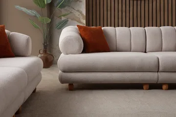 Munemori 3-sits Soffa 240x80x95 cm - Beige - Möbler - Soffa - 3 sits soffa