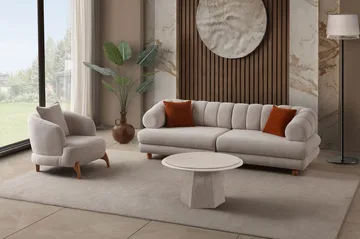 Munemori 3-sits Soffa 240x80x95 cm - Beige - Möbler - Soffa - 3 sits soffa