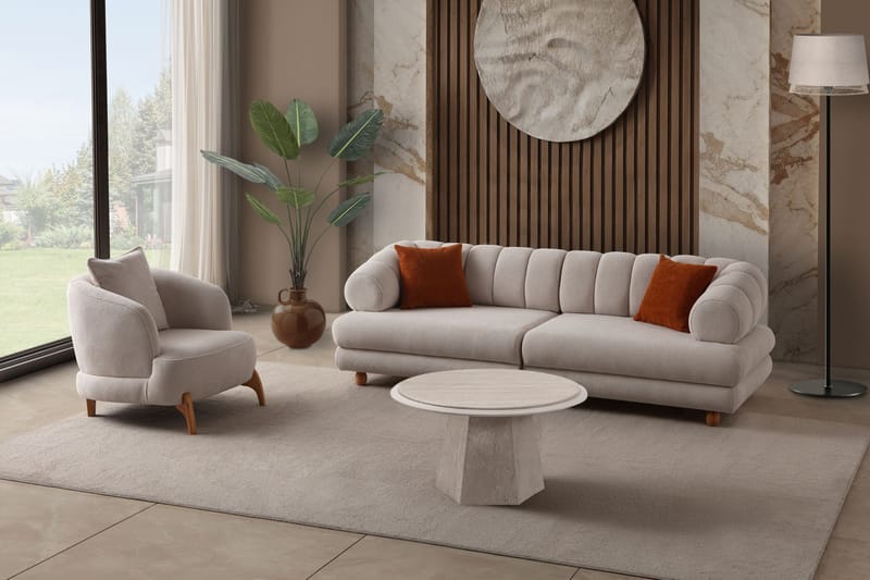 Munemori 3-sits Soffa 240x80x95 cm - Beige - Möbler - Soffa - 3 sits soffa