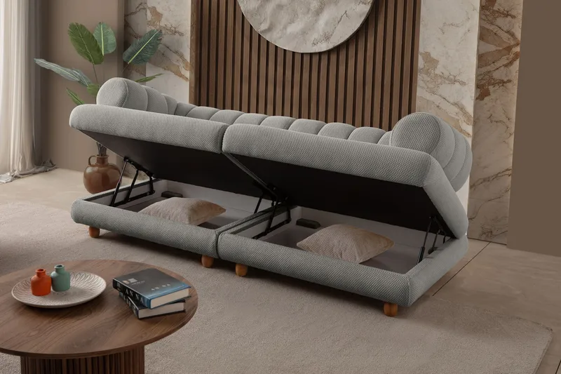 Munemori 3-sits Soffa 240x80x95 cm - Grå - Möbler - Soffa - 3 sits soffa