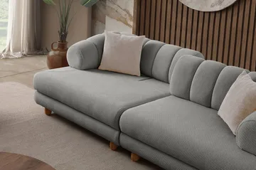 Munemori 3-sits Soffa 240x80x95 cm - Grå - Möbler - Soffa - 3 sits soffa