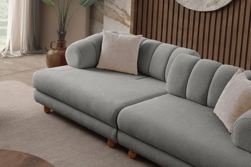 Munemori 3-sits Soffa 240x80x95 cm - Grå - Möbler - Soffa - 3 sits soffa
