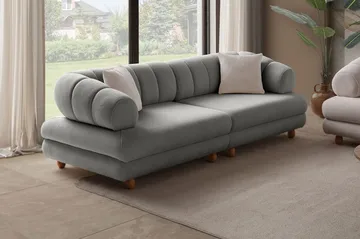 Munemori 3-sits Soffa 240x80x95 cm - Grå - Möbler - Soffa - 3 sits soffa