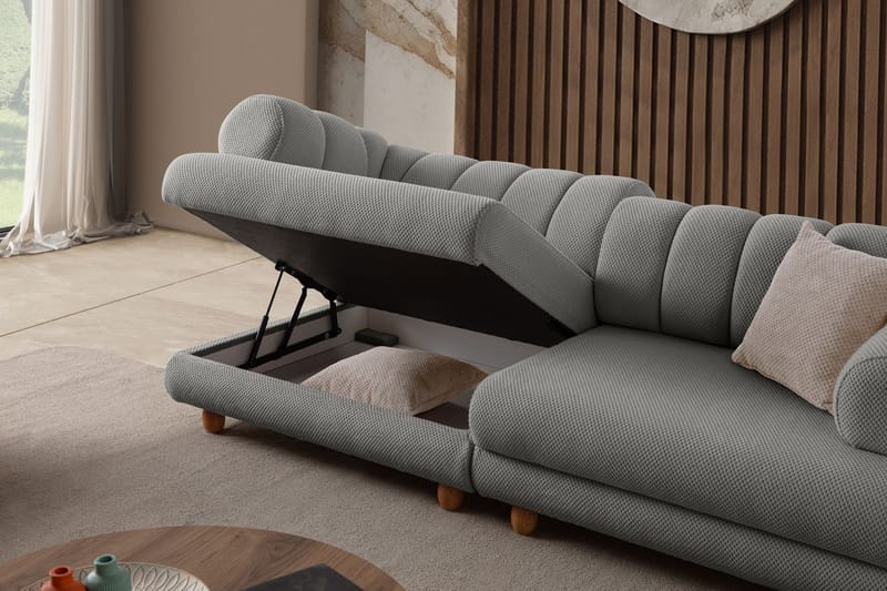 Munemori 3-sits Soffa 240x80x95 cm - Grå - Möbler - Soffa - 3 sits soffa