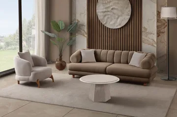 Munemori 3-sits Soffa 240x80x95 cm - Latte - Möbler - Soffa - 3 sits soffa