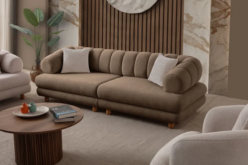 Munemori 3-sits Soffa 240x80x95 cm - Latte - Möbler - Soffa - 3 sits soffa