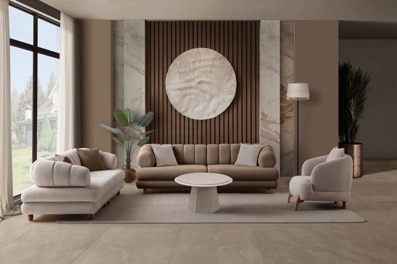 Munemori 3-sits Soffa 240x80x95 cm - Latte - Möbler - Soffa - 3 sits soffa