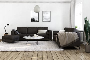 Ocean Lyx 3-sits Sammetssoffa - Mörkgrå - Möbler - Soffa - Sammetssoffa