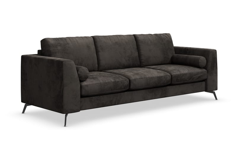 Ocean Lyx 3-sits Sammetssoffa - Mörkgrå - Möbler - Soffa - Sammetssoffa