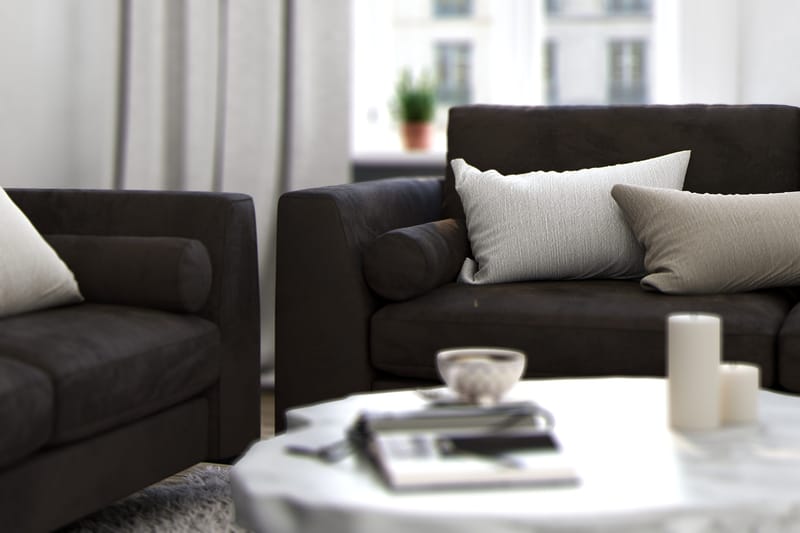 Ocean Lyx 3-sits Sammetssoffa - Mörkgrå - Möbler - Soffa - Sammetssoffa