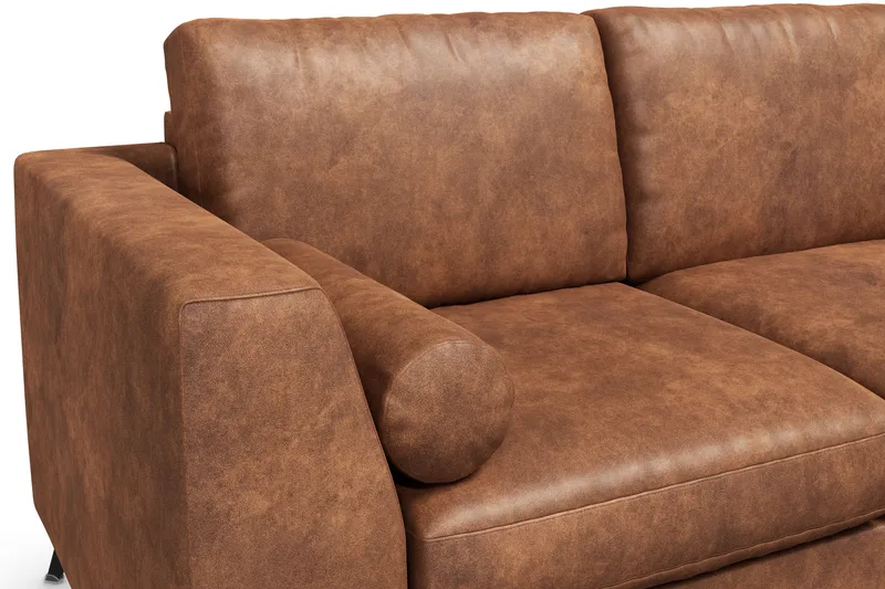 Ocean Lyx 3-sits Soffa i Konstläder - Brun - Möbler - Soffa - Skinnsoffa