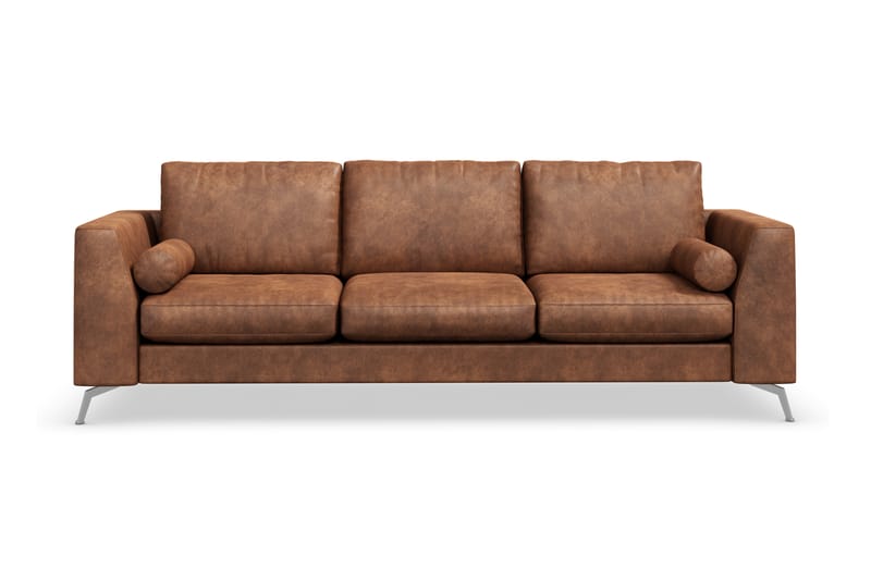 Ocean Lyx 3-sits Soffa i Konstläder - Brun - Möbler - Soffa - Skinnsoffa