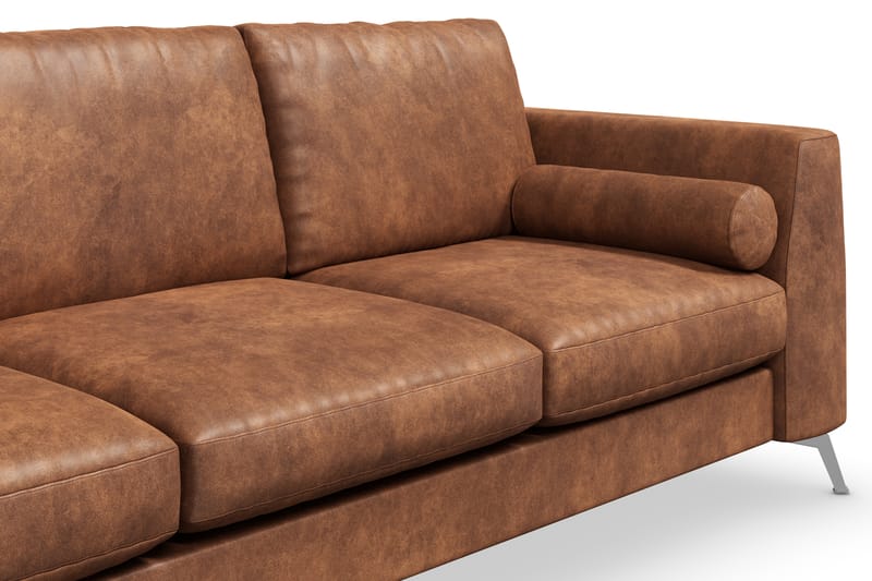 Ocean Lyx 3-sits Soffa i Konstläder - Brun - Möbler - Soffa - Skinnsoffa