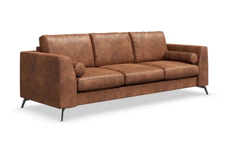 Ocean Lyx 3-sits Soffa i Konstläder - Brun - Möbler - Soffa - Skinnsoffa