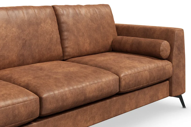 Ocean Lyx 3-sits Soffa i Konstläder - Brun - Möbler - Soffa - Skinnsoffa