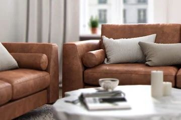 Ocean Lyx 3-sits Soffa i Konstläder - Brun - Möbler - Soffa - Skinnsoffa