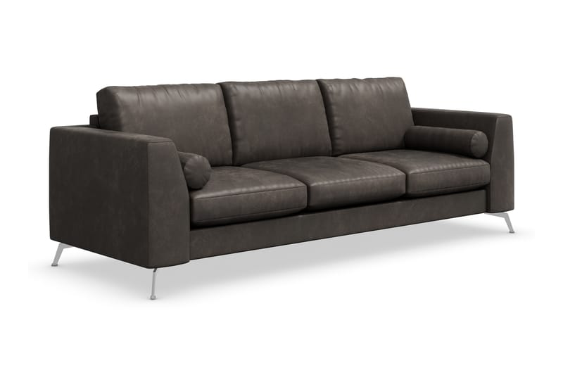 Ocean Lyx 3-sits Soffa i Konstläder - Mörkgrå - Möbler - Soffa - Skinnsoffa