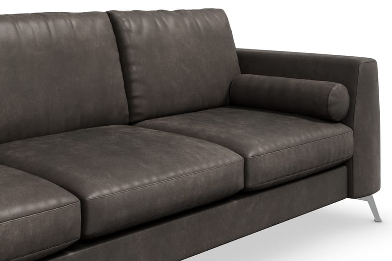 Ocean Lyx 3-sits Soffa i Konstläder - Mörkgrå - Möbler - Soffa - Skinnsoffa