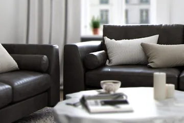 Ocean Lyx 3-sits Soffa i Konstläder - Mörkgrå - Möbler - Soffa - Skinnsoffa